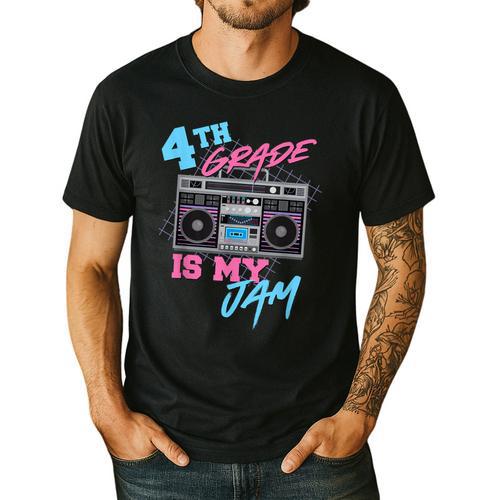 4th Grade Is My Jam Vintage 80s Boombox Teacher Student Men's Casual T-Shirt - teacherstshirts.com UK