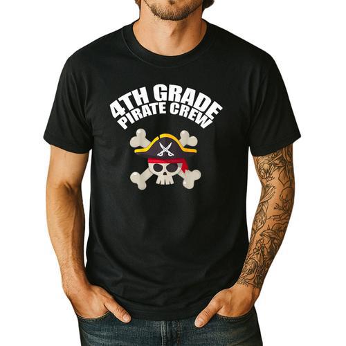 4th Grade Pirate Crew Halloween Costume Cool Teacher Student Men's Casual T-Shirt - teacherstshirts.com AU