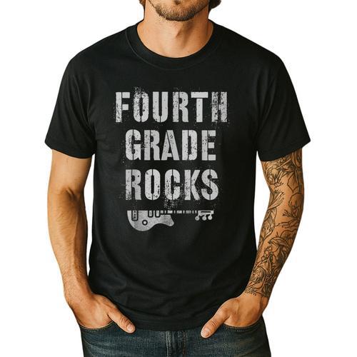 4th GRADE Rocks Teacher Rockstars I Teach Ready To Rock Men's Casual T-Shirt - teacherstshirts.com AU