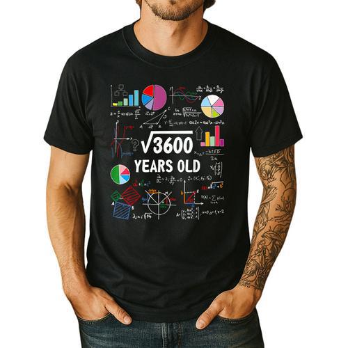 60 Year Old Math Teacher Square Root Of 3600 60th Birthday Men's Casual T-Shirt - teacherstshirts.com AU