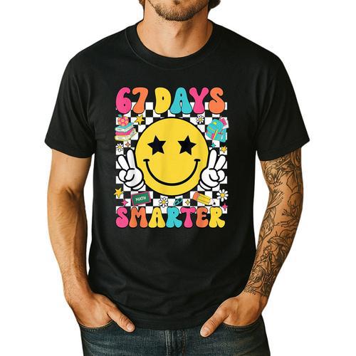 67th Day Of School Shirt 67 Days Smarter Teacher Boy Girls Men's Casual T-Shirt - teacherstshirts.com CA