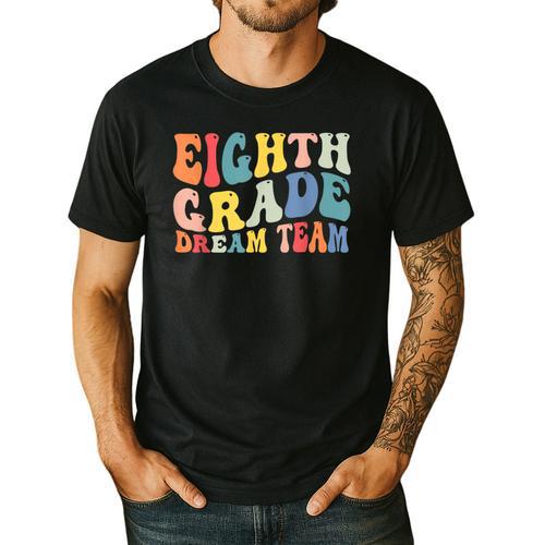 8th Grade Dream Team Teachers Boys Kids Retro Back To School Men's Casual T-Shirt - teacherstshirts.com AU