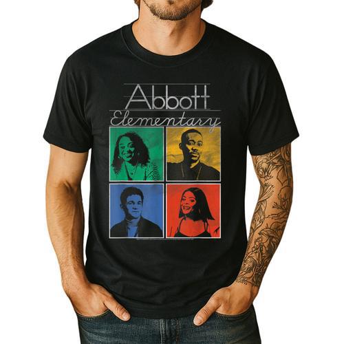 Abbott Elementary Colorful Pop Art Teachers TV Show Men's Casual T-Shirt - teacherstshirts.com