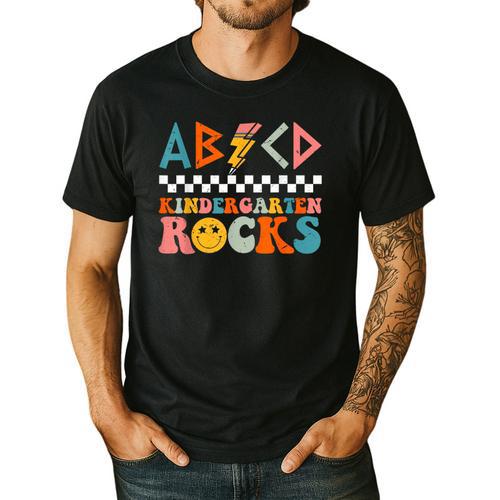 ABCD Kindergarten Rocks Back To School Teacher Kindergarten Men's Casual T-Shirt - teacherstshirts.com AU