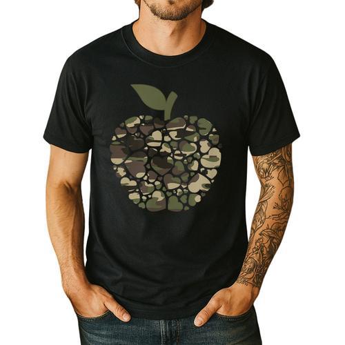 Apple Hearts Teacher Camouflage Clothing School Camo Apple For Men Women Girls Kids Men's Casual T-Shirt - teacherstshirts.com AU