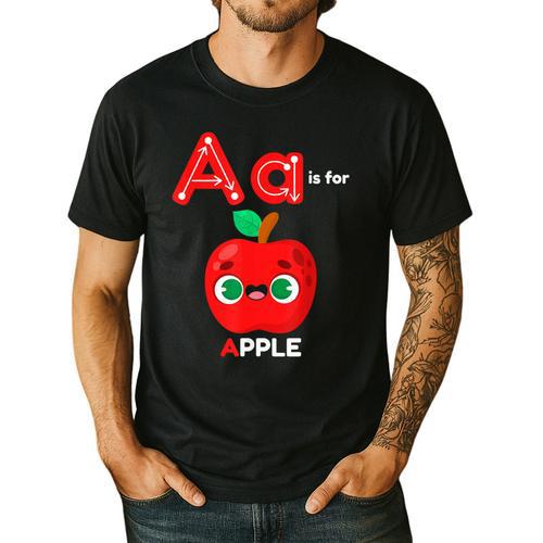 A Is For Apple Pre-K Kindergarten Teacher Student Men's Casual T-Shirt - teacherstshirts.com AU