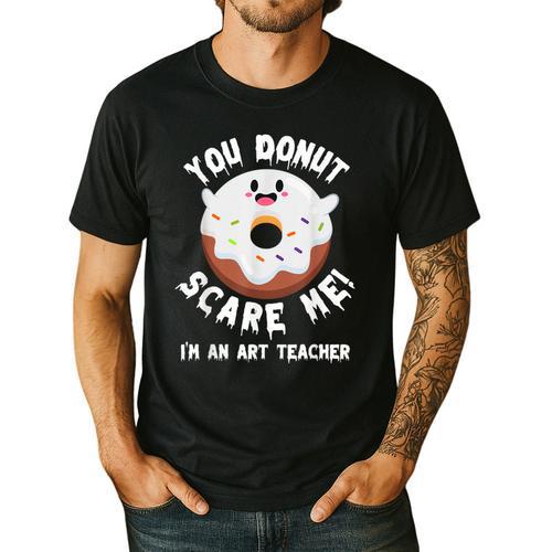 Art Teacher Halloween Donut Lover Costume Kawaii Monster Men's Casual T-Shirt - teacherstshirts.com UK