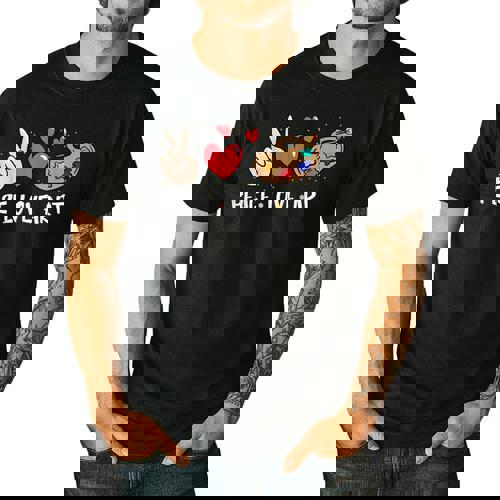 Art Teacher Peace Love Art For Artists And Painters Men&#x27;s Casual T-Shirt - teacherstshirts.com