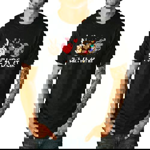 Art Teacher Peace Love Art For Artists And Painters Men&#x27;s Casual T-Shirt - teacherstshirts.com