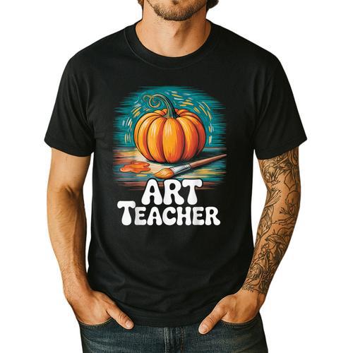 Art Teacher Pumpkin Painting Halloween Costume Men's Casual T-Shirt - teacherstshirts.com AU