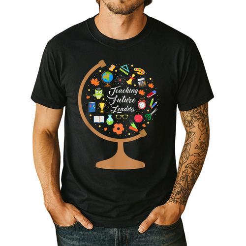 Awesome Teachers T Shirt Teaching Future Leaders Globe For Men Women Men's Casual T-Shirt - teacherstshirts.com UK