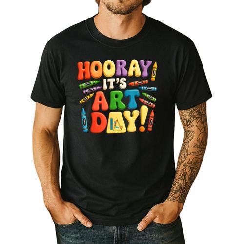 Back To School Hooray It's Art Day Art Teacher Artist Men's Casual T-Shirt - teacherstshirts.com UK