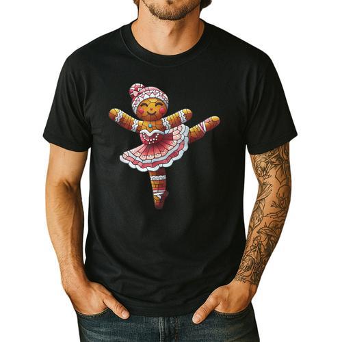 Ballet Dancer Gingerbread Christmas Dance Teacher Girl Women Men's Casual T-Shirt - teacherstshirts.com DE