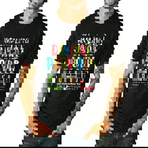 Battery Life Of Daycare Provider Childcare Teacher Men&#x27;s Casual T-Shirt - teacherstshirts.com