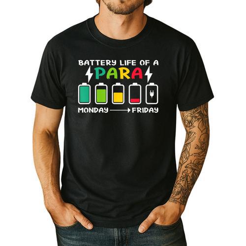 Battery Life Of a Paraprofessional Para Teacher Life Men's Casual T-Shirt - teacherstshirts.com CA
