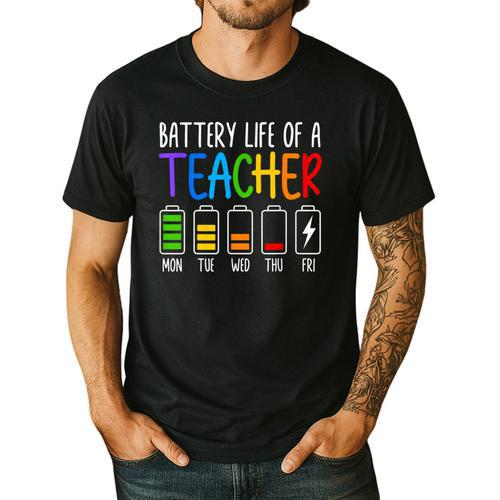 Battery Life Of A Teacher School Teacher Appreciation Men's Casual T-Shirt - teacherstshirts.com AU