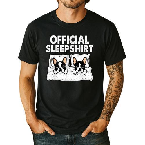 Boston Terrier Dog Official Sleep Pajamas Nightgown Men's Casual T-Shirt - Bostonterriersmerch.com