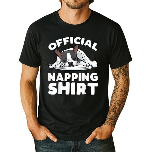 Boston Terrier Dog Official Sleeping Shirt Men Women Kids Men's Casual T-Shirt - Bostonterriersmerch.com