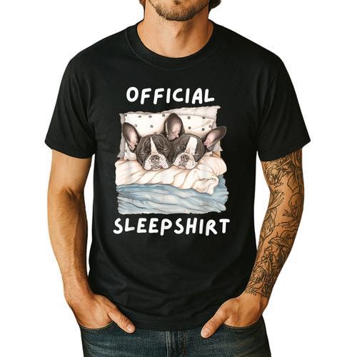Boston Terrier Dog Official Sleepshirt Pajamas Nightgown Men Women Girls Kids Men's Casual T-Shirt - Bostonterriersmerch.com CA