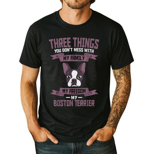 Boston Terrier Don't Mess With American Gentleman Dog Lover Men's Casual T-Shirt - Bostonterriersmerch.com