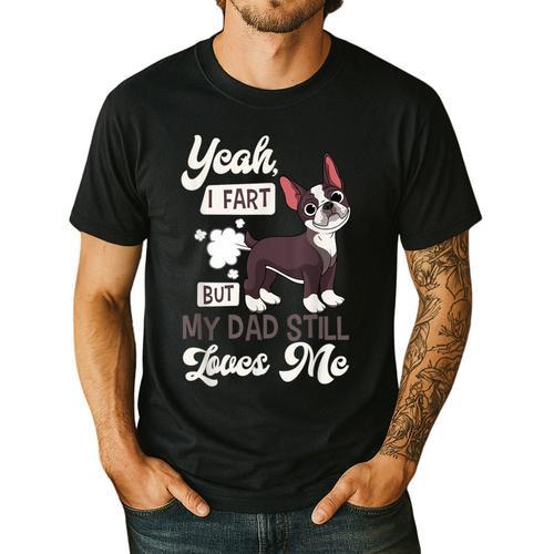 Boston Terrier Fart American Gentleman Non-Sporting Dog Men's Casual T-Shirt - Bostonterriersmerch.com