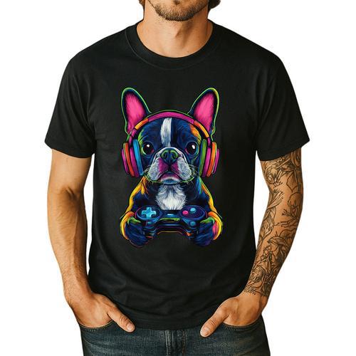 Boston Terrier Lovers Gaming Headphones Boston Terrier Men's Casual T-Shirt - Bostonterriersmerch.com CA