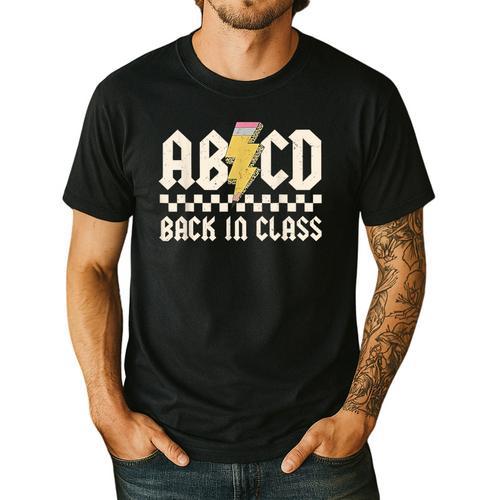 Boys Girls Teachers Rock Back To School ABCD Back In Class Men's Casual T-Shirt - teacherstshirts.com UK
