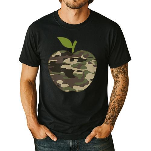 Camo Apple Camouflage Clothing School Student Camo Teacher Men Women Kids Men's Casual T-Shirt - teacherstshirts.com CA
