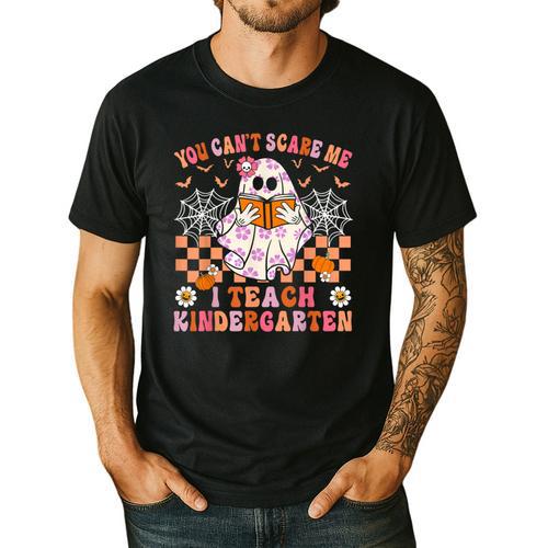 You Cant Scare Me I Teach Kindergarten Teacher Halloween Men's Casual T-Shirt - teacherstshirts.com
