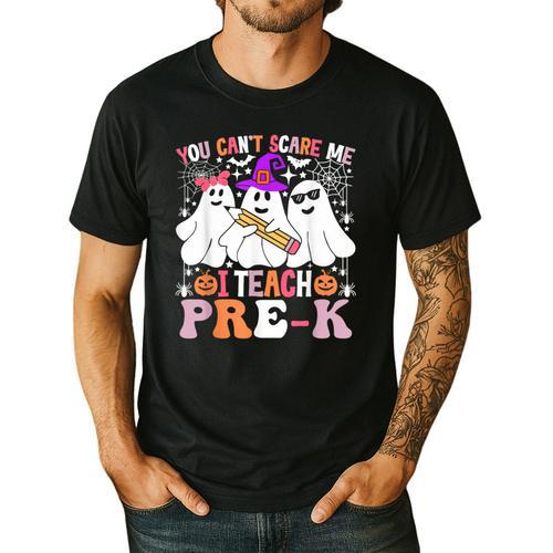 You Can't Scare Me I Teach Pre-k Halloween Teacher Men's Casual T-Shirt - teacherstshirts.com