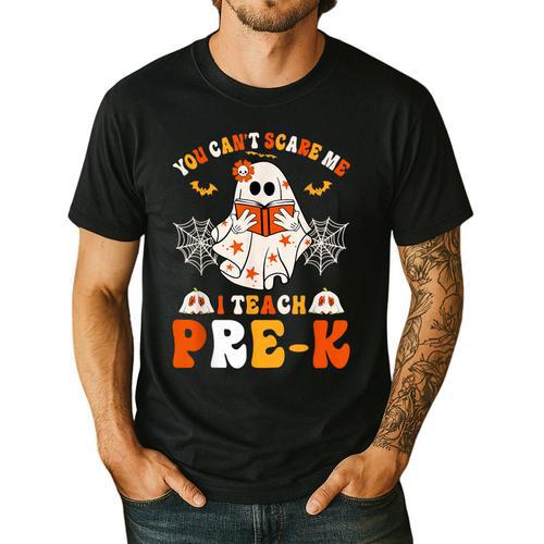 You Cant Scare Me I Teach Pre-K Teacher Halloween Men's Casual T-Shirt - teacherstshirts.com