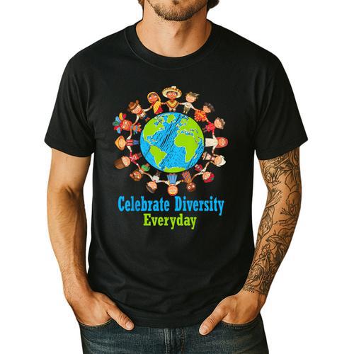 Celebrate Diversity Everyday Teachers & School Student Gift Men's Casual T-Shirt - teacherstshirts.com AU
