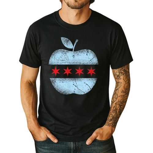 Chicago Flag Teacher School Cute Men's Casual T-Shirt - teacherstshirts.com DE