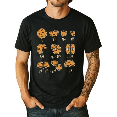 Chocolate Cookie Quick Math Fraction Math Teachers For Men Women Girls Kids Men's Casual T-Shirt - teacherstshirts.com CA