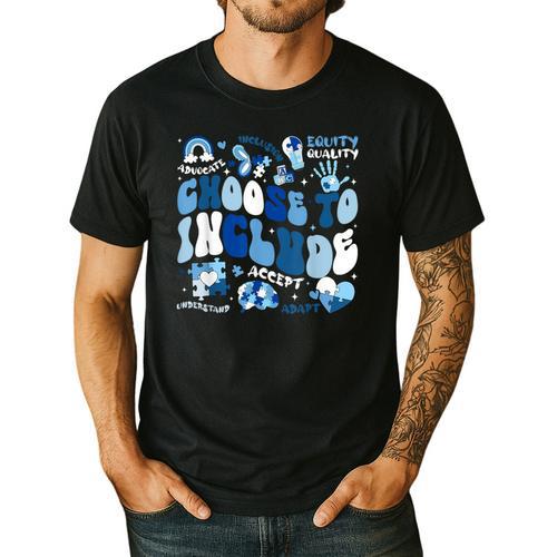 Choose To Include Inclusion Matters Autism Awareness Teacher Men's Casual T-Shirt - teacherstshirts.com DE