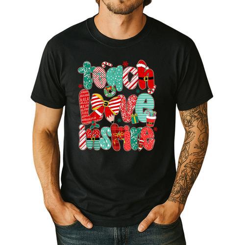 Christmas Coquette Bow Teacher Teach Love Inspire Men's Casual T-Shirt - teacherstshirts.com DE