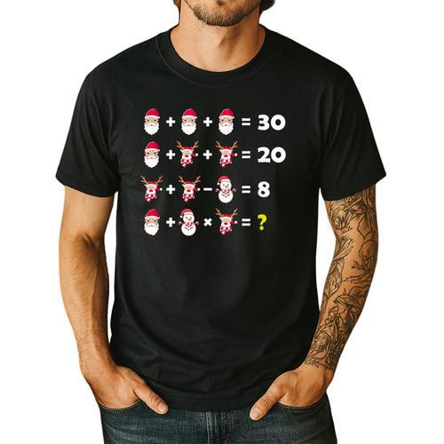Christmas Math Quiz Teacher Equation Math Teacher Men's Casual T-Shirt - teacherstshirts.com UK