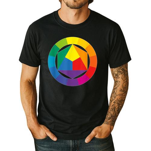 Color Wheel Palette Shirt Artist Painter Art Teacher Tshirt Men's Casual T-Shirt - teacherstshirts.com CA