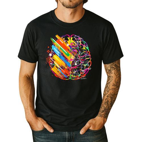 Colorful Brain Art Teacher Artist Painter Student Men's Casual T-Shirt - teacherstshirts.com CA
