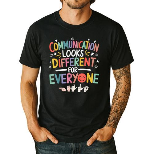 Communication ASL Teacher Deaf People ASL Interpreter Men's Casual T-Shirt - teacherstshirts.com