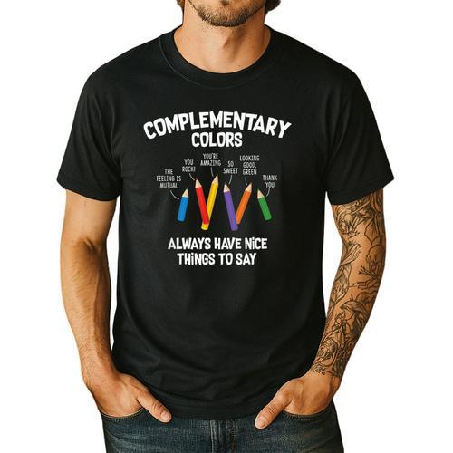 Complementary Colors Art Teacher Pun Shirt Men's Casual T-Shirt - teacherstshirts.com