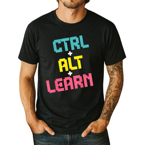 Computer Teacher Back To School Kids Ctrl Alt Learn Men's Casual T-Shirt - teacherstshirts.com