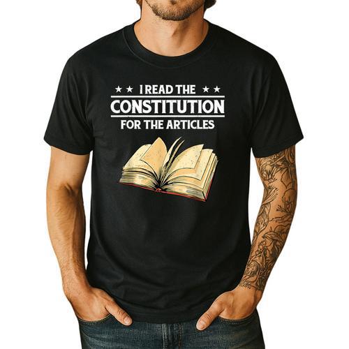 Cool History Teacher Read The Constitution For The Articles Men's Casual T-Shirt - teacherstshirts.com