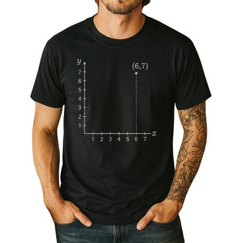 Coordinate 67 Math Teacher 67 Cartesian Grid Point Men's Casual T-Shirt - teacherstshirts.com AU