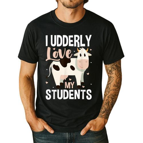 Cow Teacher Lover Men's Casual T-Shirt - teacherstshirts.com AU