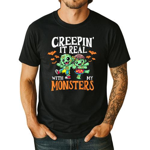 Creepin It Real Monster School Teacher Principal Halloween Men's Casual T-Shirt - teacherstshirts.com AU