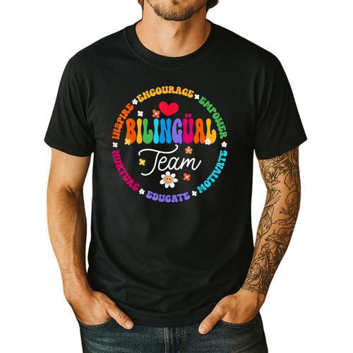 Cultivando Bilingues Dual Language Bilingual Team Teacher Men's Casual T-Shirt - teacherstshirts.com CA