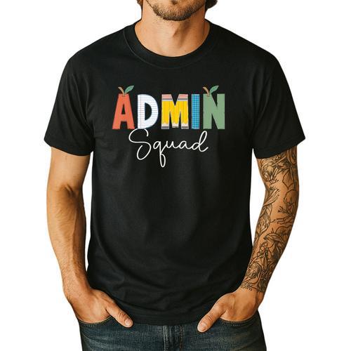Cute Admin Squad Crew Team Back To School Teacher For Men Women Men's Casual T-Shirt - teacherstshirts.com CA