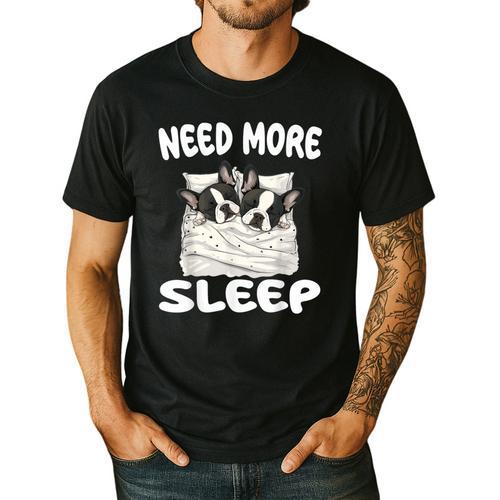 Cute Boston Terrier Need More Sleep Pajamas Nightgown Men's Casual T-Shirt - Bostonterriersmerch.com AU