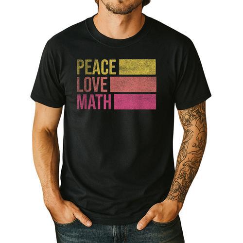 Cute Math Teacher Peace Love Math Men's Casual T-Shirt - teacherstshirts.com AU